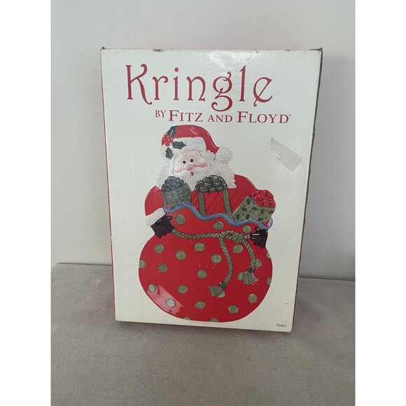 Kringle By Fitz And Floyd Santa Claus Polka Dot Ceramic Serving Plate - Picture 3 of 8
